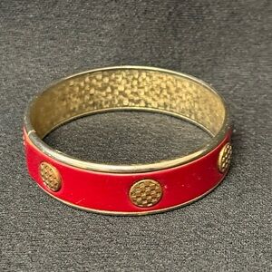 Deep red  Gold-Tone Bangle Bracelet - Women's Jewelry